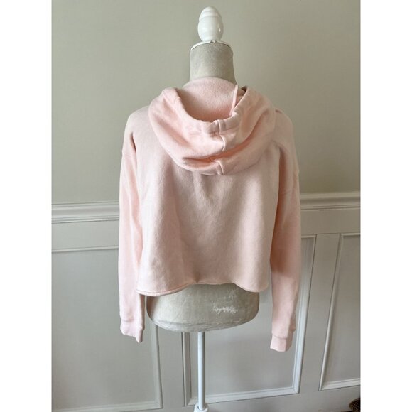 Martinellis Pink Cropped Hooded Sweater Soft Brushed Interior - Picture 3 of 4